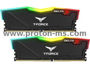 Памет Team Group T-Force Delta RGB Black, DDR4, 32GB (2x16GB), 3600MHz, CL18-22-22-42, 1.35V