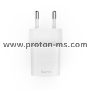 Бързо мини зарядно HAMA "Eco", USB-C (PD) / Qualcomm® 3.0, 25 W, бяло