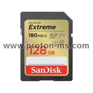 Memory card  SANDISK Extreme SDXC, 128GB, UHS-1,Class 10, U3, V30, 90 MB/s