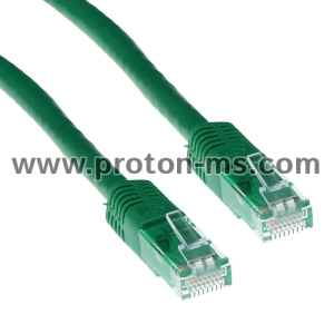 Мрежов пач кабел ACT U/UTP, CAT 6, RJ-45 - RJ-45, 1.0 m, Медни проводници, Зелен, Булк опаковка