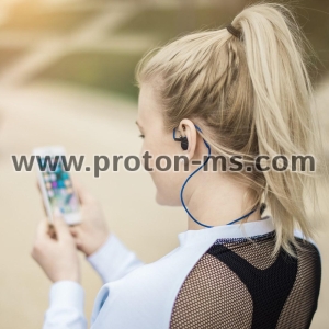 Спортни слушалки HAMA "Freedom Athletics", In-Ear, Bluetooth, Микрофон, Черен/Син