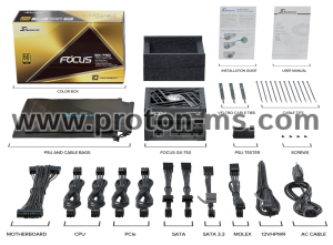 Power Supply SEASONIC FOCUS GX-750 750W, 80+ Gold PCIe 5.0, Fully Modular