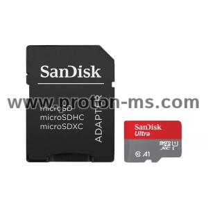 Memory card SANDISK Ultra microSDXC, 256GB, A1, UHS-I, U1, Class 10, 150MB/s, Adapter