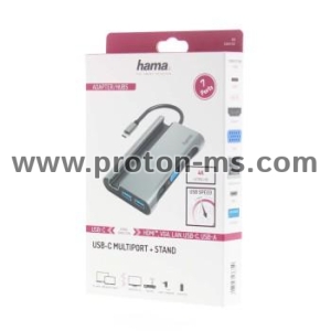 Hama USB-C Hub, Multiport, 7 Ports, 3 x USB-A, USB-C, VGA, HDMI™, LAN/Ethernet
