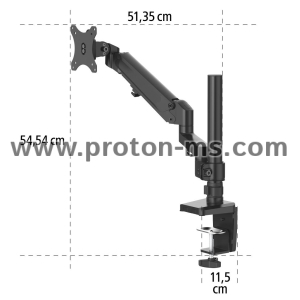 Hama Monitor Holder, with Height-adjustable Gas Spring, Swivel/Tilt, 13"-35", 118496
