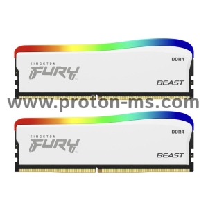 Памет Kingston FURY Beast White RGB 16GB(2x8GB) DDR4 PC4-28800 3600MHz CL17 KF436C17BWAK2/16