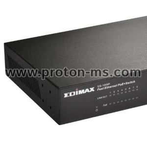 Суич EDIMAX ES-1008P, 8 PoE порта, 10/100Mbps