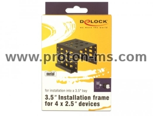 Delock Installation frame 4 x 2.5&Prime; to 3.5&Prime; black