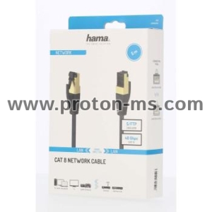 Hama Network Cable, CAT 8, 40 Gbit/s, S/FTP Shielded, Halogen-free, 5.0 m