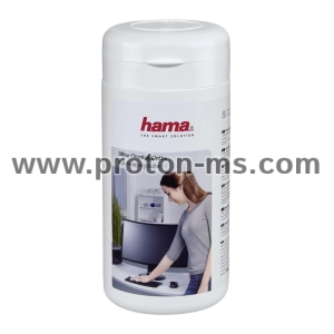Hama Office Cleaning Cloths, 100 pcs, in Dispenser Tub