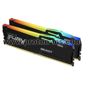 Memory Kingston FURY Beast Black RGB 64GB(2x32GB) DDR5 6000MHz CL36 KF560C36BBEAK2-64