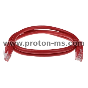 Red 5 meter U/UTP CAT6 patch cable with RJ45 connectors
