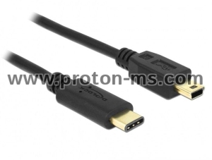 Delock Cable USB Type-C™ 2.0 male > USB 2.0 Type Mini-B male 0.5 m black