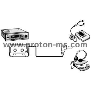 CD/MD/MP3 адаптер за кола HAMA, 3.5 mm жак, Черен, 89292