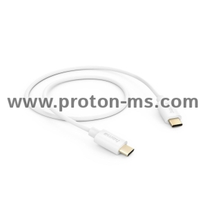 HAMA Кабел за зареждане/данни USB Type-C - USB Type-C, 1.0 m, бял