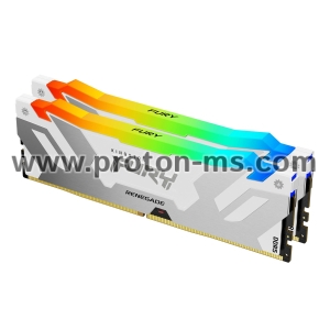 Memory Kingston Fury Renegade White RGB 32GB(2x16GB) DDR5 6400MHz CL32 KF564C32RWAK2-32