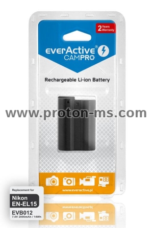 Camera Battery for NIKON EN-EL15  Li-Ion 7V 1600mAh EVERACTIVE