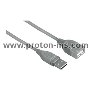 Удължителен кабел HAMA 45027 USB-A женско - USB-B мъжко, 1.8 м, 1 звезда, екраниран