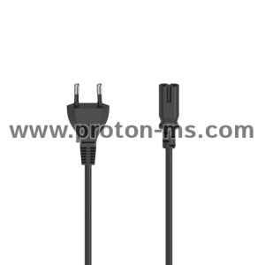 Hama Mains Cable, Euro Plug - 2-Pin Socket (Double Groove), 0.75 m