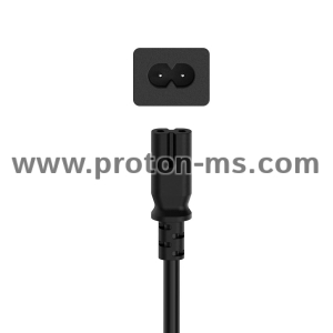 Захранващ кабел, Euro-plug, 2pin, 0.75м,блистерна опаковка