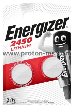 Бутонна батерия литиева  CR2450 3V 2 бр. в блистер / цена за 2 бр./ ENERGIZER