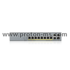 Switch 8-port ZyXEL GS1350-12HP, 12-ports, Gigabit, Управляем, PoE 130W