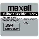 Button Battery Silver MAXELL SR-936 SW /AG9/, 394 1.55V