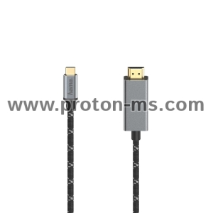 Кабел HAMA 200507, USB-C мъжко - HDMI мъжко, Ultra-HD, 4K@60 Hz, 1.5м, Черен