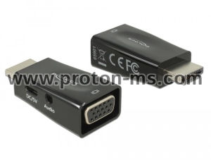 Delock Adapter HDMI-A male > VGA female with Audio, Black