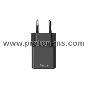 Бързо мини зарядно HAMA, 220V, USB-C, PD/Qualcomm, 25W, Черен