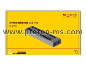 Delock External SuperSpeed USB Hub with 13 Ports, DELOCK-63738