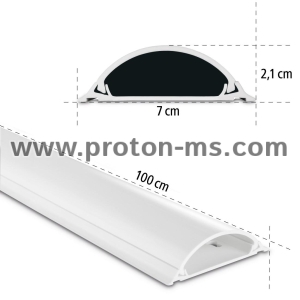 Hama Cable Duct, Self-adhesive, Semicircular, 100 x 7 x 2.1 cm, PVC, white
