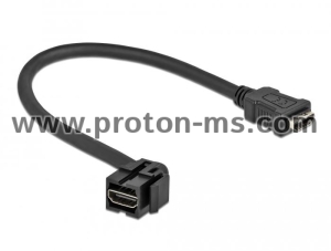 Delock Keystone Module HDMI female 110° > HDMI female with cable black