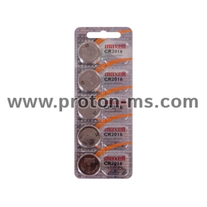 Lithium Button Battery MAXELL CR2016 3V 5pc./5pc./