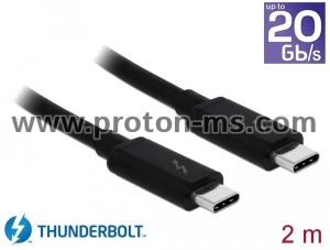 Delock Thunderbolt™ 3 (20 Gb/s) USB-C™ cable male > male passive 2.0 m 3 A black