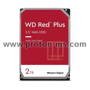 Хард диск WD Red PLUS NAS, 2TB, 5400rpm, Cache 64MB, SATA 3