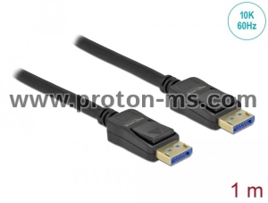 Кабел Delock DisplayPort 2.0 мъжко - DisplayPort мъжко, 1.0м, 10K, 54 Gb/s, Черен