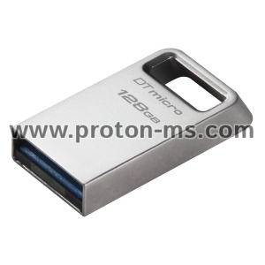 USB ПАМЕТ KINGSTON DATATRAVELER MICRO, 128GB, USB-A 3.2 GEN 1, СРЕБРИСТ