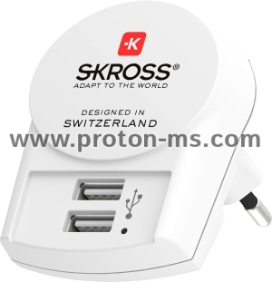 Skross Euro USB Charger 1.302421, 2 x USB-A, 2.4A