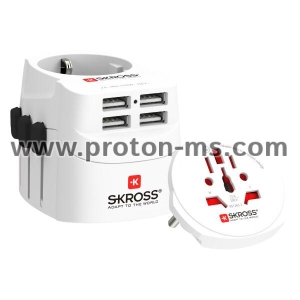 Адаптер SKROSS PRO Light 4 x USB-A, 1.302471, World, Бял