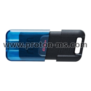 USB stick KINGSTON DataTraveler 80M, 64GB, USB-C 3.2 Gen 1, Black/Blue