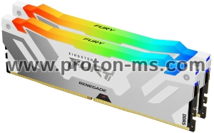 Memory Kingston Fury Renegade White RGB 32GB(2x16GB) DDR5 7200MHz CL38 KF572C38RWAK2-32, XMP