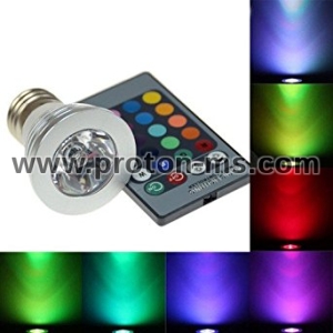LED Крушка с дистанционно RGB 3W E27
