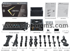 Power Supply Unit Seasonic VERTEX PX-750W, 750W, 80+ Platinum, ATX 3.0, Fully Modular