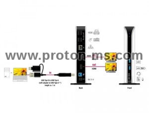 Delock USB Docking Station Dual HDMI Full-HD / USB 3.2 / LAN / Audio