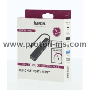 USB-C, Hub, Multiport, 5 Ports,HAMA-200117
