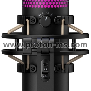 Настолен микрофон HyperX QuadCast S, USB, 3.5 mm