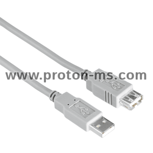 Удължителен кабел HAMA, USB-A женско - USB-A мъжко, 3 м, Стандарт