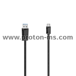 Cable HAMA  USB-C plug-USB-A plug, USB 3.2 Gen 1, 0.25 m, Black