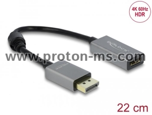 Адаптер Delock, DisplayPort 1.4 мъжко - HDMI женско, 4K 60 Hz (HDR)